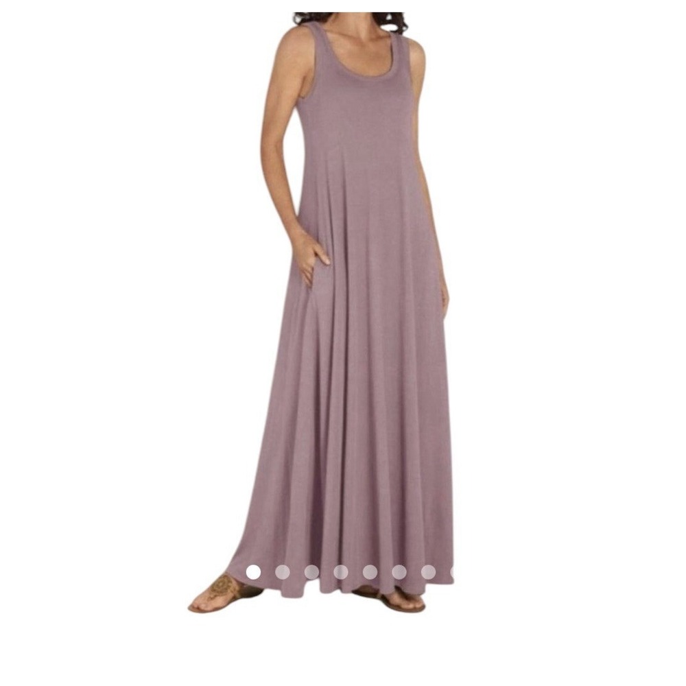 Soft Surroundings Santiago Dress Womens Mes XS Light Purple Sleeveless Maxi Boho